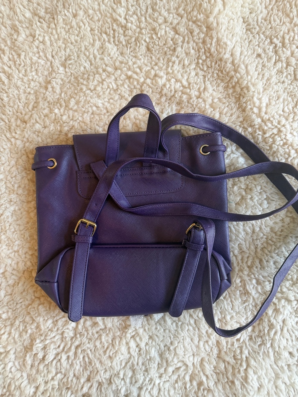 Monat Deep Purple Drawstring Backpack - Picture 2 of 6